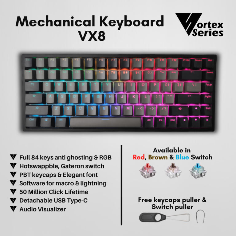 Mechanical Keyboard Vortexseries VX8 Terbaik Tampilan