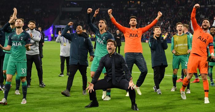 Selebrasi Pochettino saat berhasil melangkah ke Final UCL