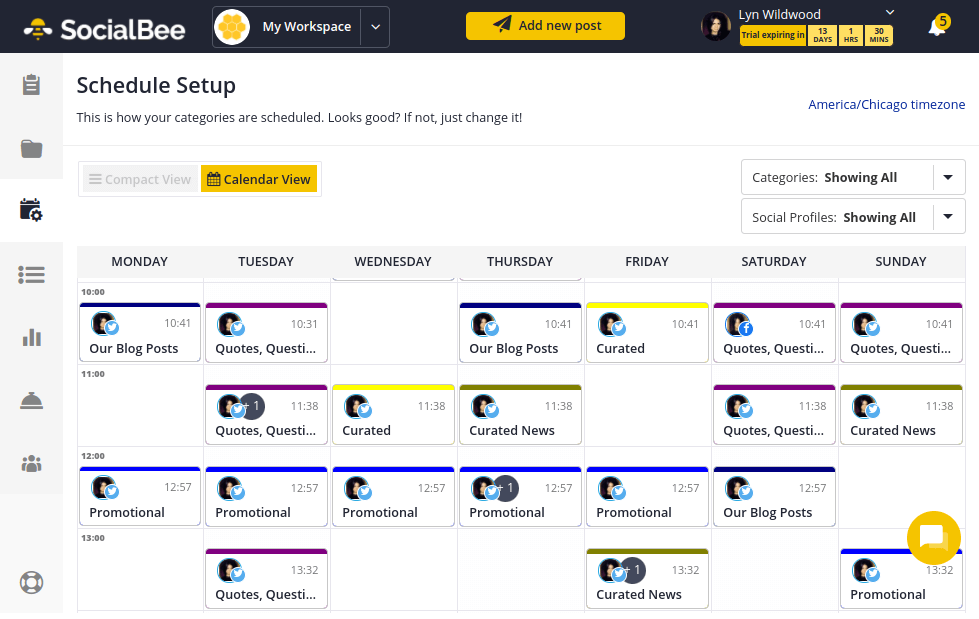 Schedule SocialBee