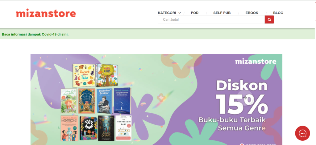 Toko buku online Mizanstore menawarkan banyak diskon