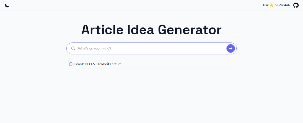 halaman utama article idea generator