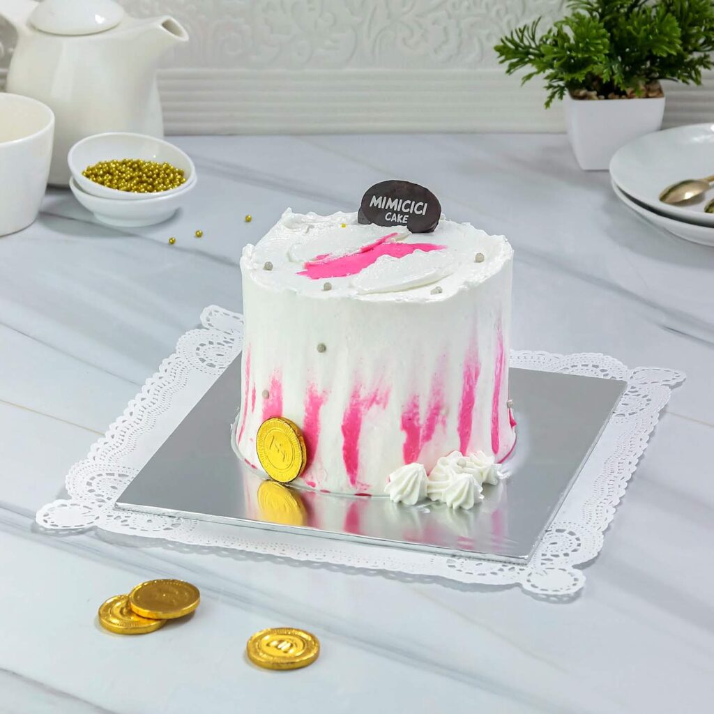 Korean Cake Snow White Pink