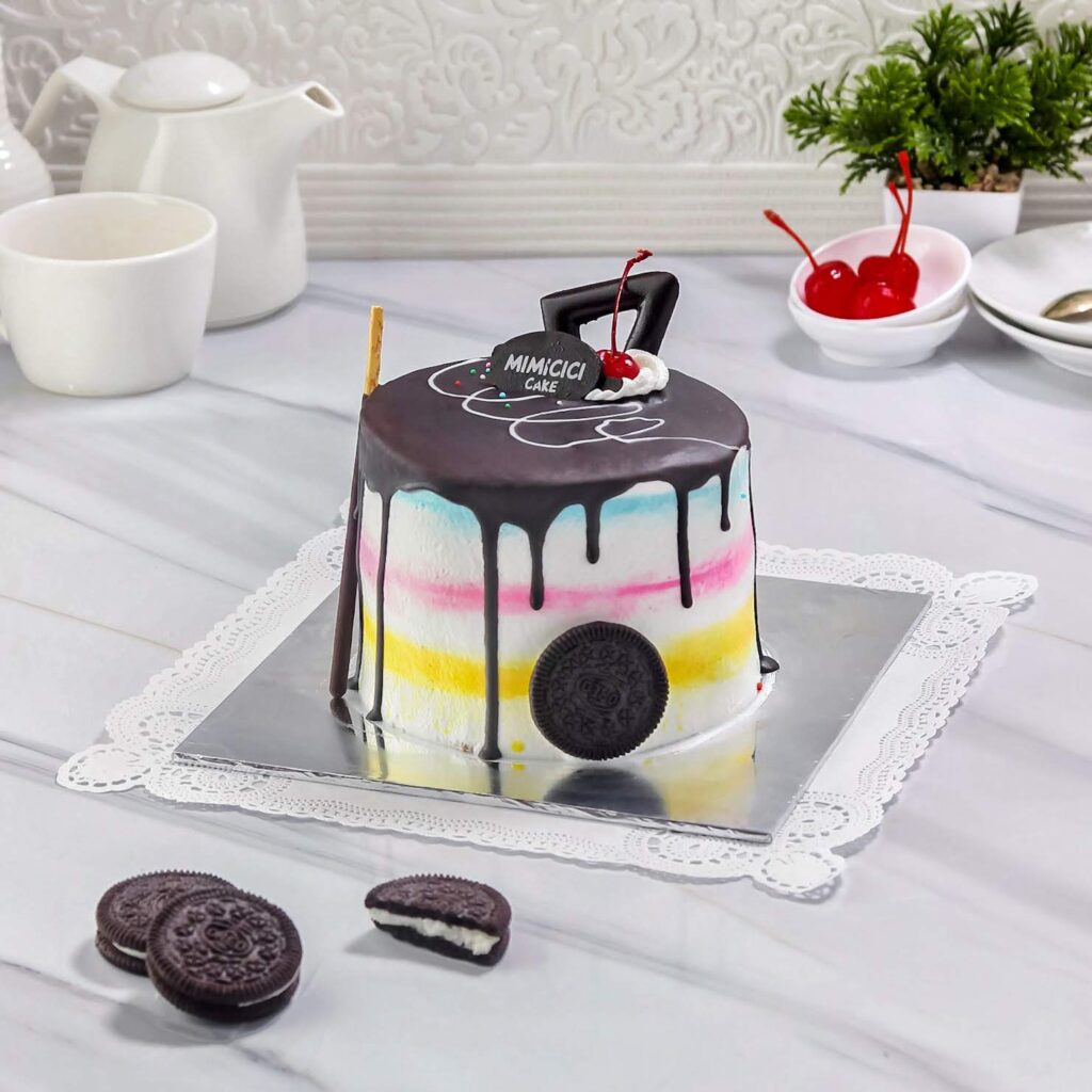 Kue Ulang Tahun Rainbow Dripcake 12cm