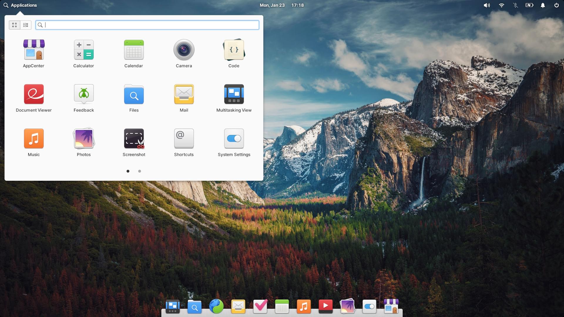 Screenshot tampilan desktop Elementary OS (source: elementary.io)