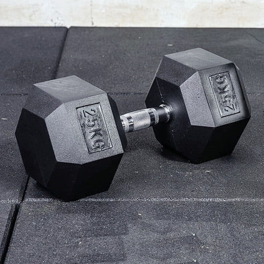 dumbbell hexagonal 25kg hitam