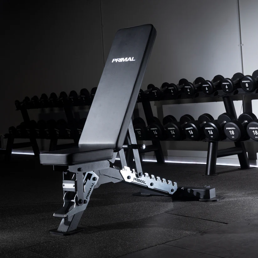 alat home gym primal adjustable bench hitam