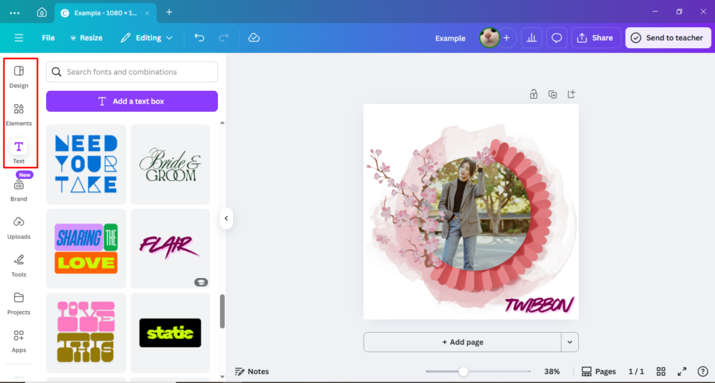 membuat twibbon dengan canva tangkapan layar hasil desain twibbon simple dengan menggunakan canva